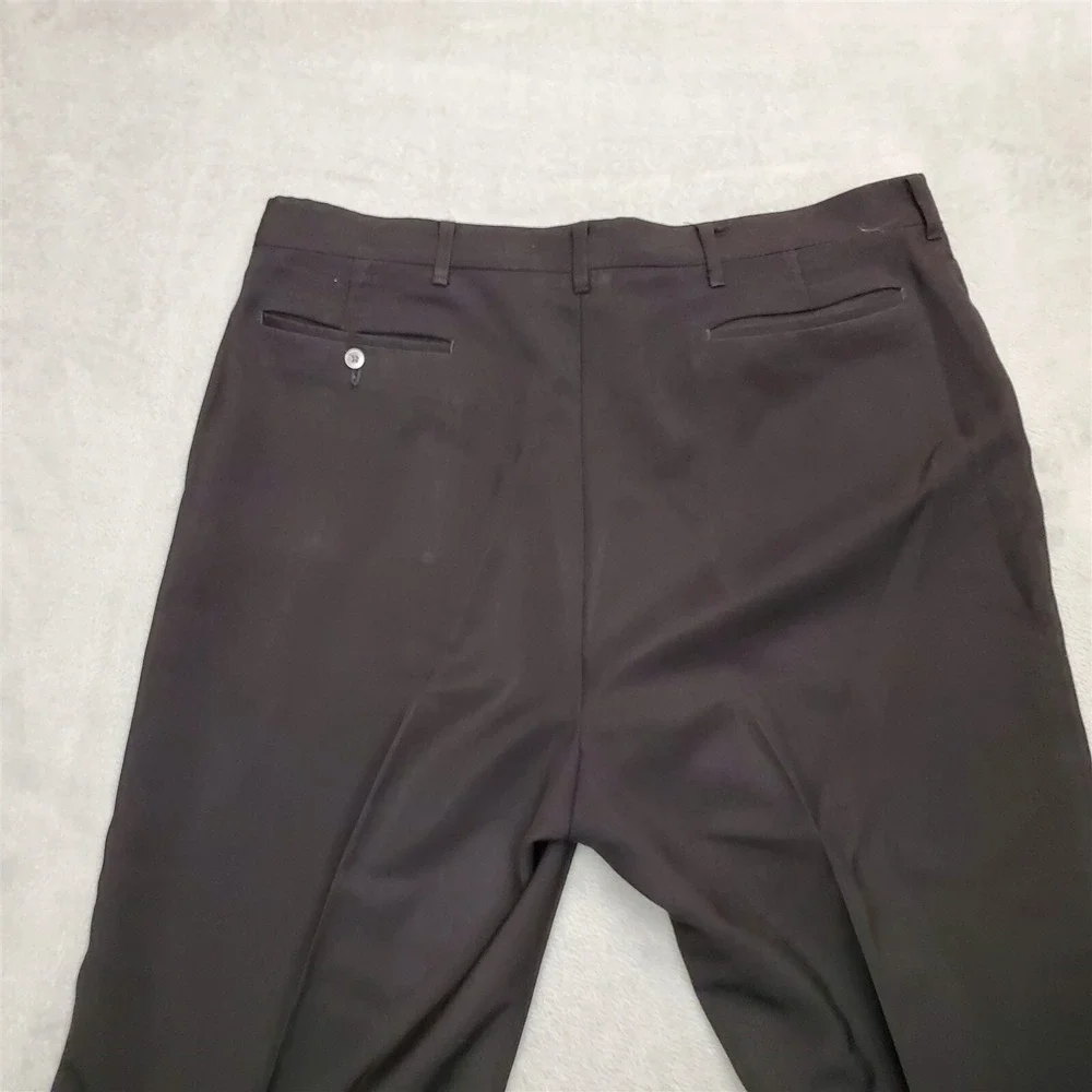 VTG Haggar Pants Mens 36x31 Black Magic Stretch Flat Front Wool Blend Dress